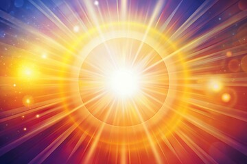 Obraz premium Bright sunburst with golden rays and subtle stars creating a cosmic atmosphere