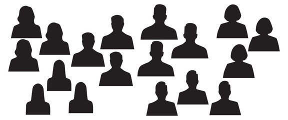 Flat People Icons Vector Set  User, Profile, Avatar, Silhouette   Pictogram Collection
