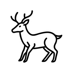 A majestic deer stands gracefully, isolated on white background