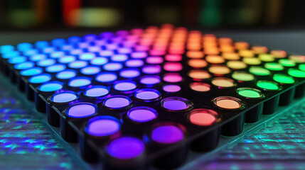 Colorful array of watercolors arranged in a vibrant palette for artistic projects in a bright studio setting