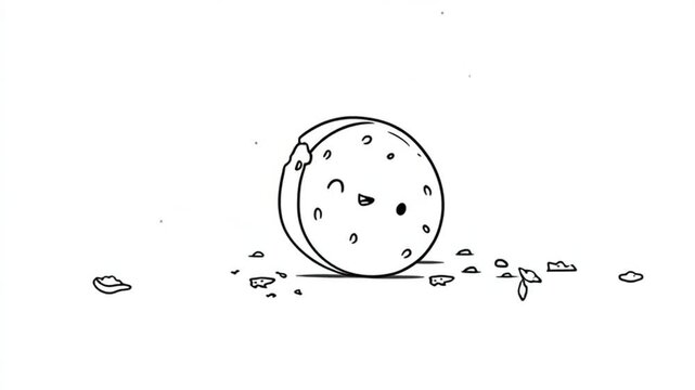 Crumbly Cookie Rolling On Surface Animation