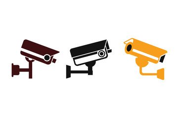 CCTV Security Camera Silhouette Icon Vector Illustration