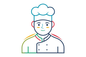 Chef's Culinary Identity: A professional chef, resplendent in a classic toque and chef's coat, beams with pride as they embark on a new culinary endeavor. The image is clean and modern.