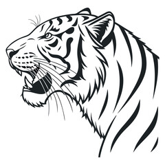 Tiger Head Tattoo. Mascot Creative Design