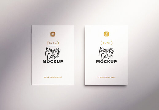 5x7in Paper Card Mockup Set