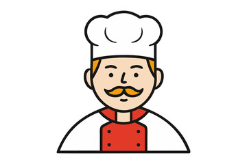 Culinary Artisan: A charming illustration of a chef in traditional attire, embodying culinary expertise. The chef's warm expression and classic uniform depict expertise and attention.