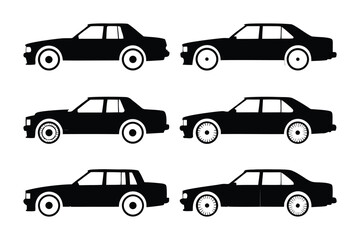 Classic silhouette: A series of minimalist automobile illustrations, featuring iconic car silhouettes. perfect for adding a touch of automotive elegance to any project.
