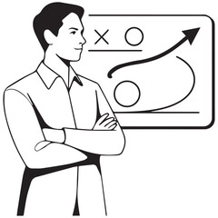 Business Strategy Planning Concept with Confident Leader