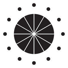 Abstract Dataflow Pie Chart with Segments and Directional Lines