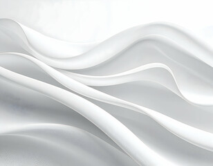 Obraz premium Smooth white silk and satin fabric with flowing waves and soft luxury texture