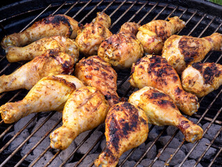 grilled chicken legs on grill