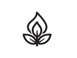 Creative Fire and Leaf Symbol Vector Design