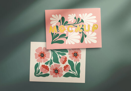 7x5in Paper Card Mockup Set