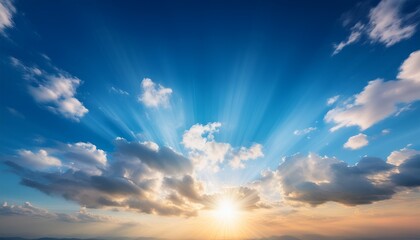 Obraz premium bright sunshine in the sky creates an abstract background perfect for showcasing the beauty of sunshine this captivating sunshine sky enhances any creative project with its daytime vibrancy