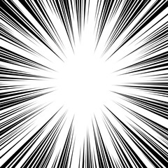 Obraz premium Black and white fractal burst background with radial rays and light effects