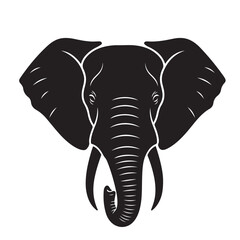 Elephant head vector illustration in black and white for logo or design