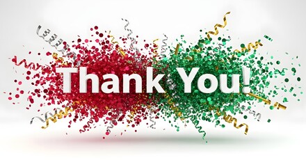 Thank You Confetti Celebration Digital Illustration