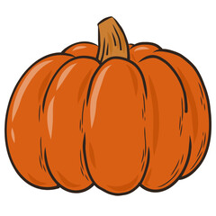 Hand drawn pumpkin svg doodle, cartoon element, sticker, clipart for autumn, thanksgiving decor, prints, cards, banners, etc. 