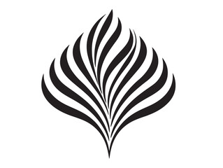 Gradient Leaf Symbol Icon Vector Line Art Graphic