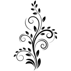 Elegant floral vine with swirls and leaf details art © ZAHID