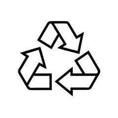 Recycling Symbol Line Icon – Eco-Friendly and Sustainability Concept.