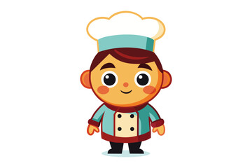 Cute Chef Character: A cheerful cartoon chef, a charming character with a toque and chef's jacket, ready to inspire culinary adventures.