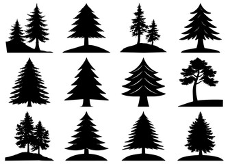 Silhouette illustration of a bundle of trees presented in a simple and elegant design