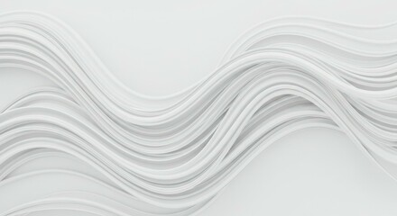 Obraz premium Wavy White Lines Abstract Background Graphic Design Element