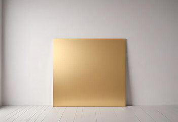 Naklejka premium Gold Wall Studio Background with Floor Lighting