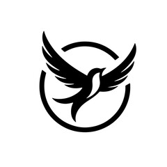  Flying Bird with Spread Wings