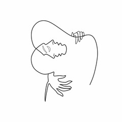 hand drawn vector illustration of an angel