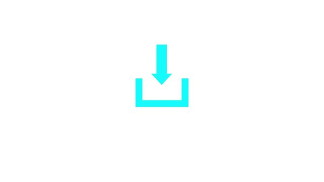 Direction Arrow Symbol. Animation downloading arrow. Loading and processing animation.