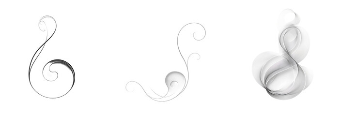 Abstract Swirl Designs Isolated on a transparent background Generative AI