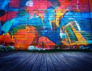 art under ground beautiful street art graffiti background the brick wall is decorated with abstract drawings house paint modern style urban culture of street youth abstract picture on wall