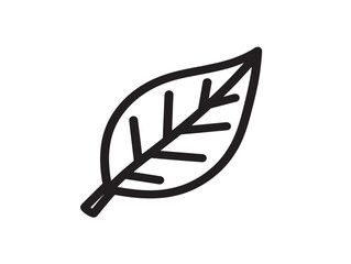 Beautiful Ice Leaf Vector Icon with Clean 2D Line Art