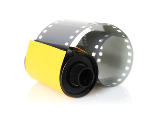 Roll of photographic film isolated on white