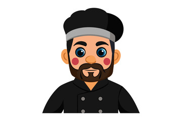 Chef in Culinary Uniform: A charming chef, clad in a classic black culinary uniform, exudes culinary expertise. With a kind demeanor and ready to delight
