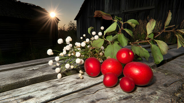 dates fruit on wooden table with light of the sun. seamless loop 4k background