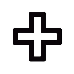 Obraz premium Icon of a black plus sign symbol on a white background 