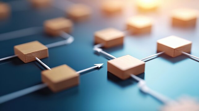 Management Flowchart and Diagram Complex flowchart diagram displayed on a digital screen, multiple interconnected nodes and arrows, visualizing a complex business process