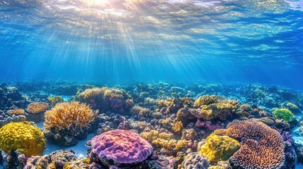 Obraz premium Vibrant Underwater Scene at the Great Barrier Reef Full of Life