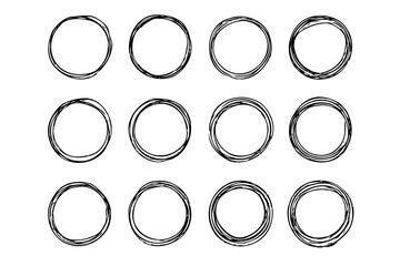 Grunge Round Shapes Vector Banner Collection with Rough Textures and Abstract Design Elements