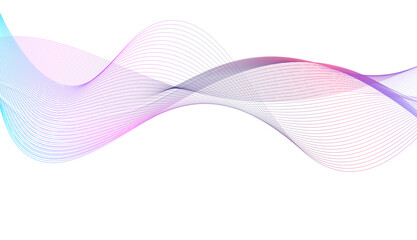 Abstract colorful wave line background transparent.