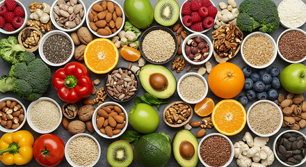 A vibrant mix of healthy, colorful peppers and other dry spices creates a dynamic food background