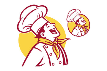 Cheerful Chef: A smiling chef, filled with joy and culinary expertise, is ready to make some delicious food with his talent.