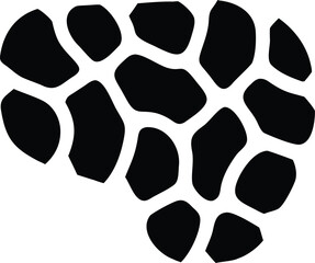 Black and White Abstract Heart Shape Pattern Irregular Spots Design Element vector