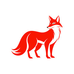 red fox silhouette vector art illustration
