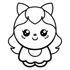 little princess isolated on transparent background, Cute queen illustration