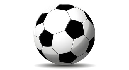 Fototapeta premium Black and white leather soccer balls, isolated spheres for sport and game play