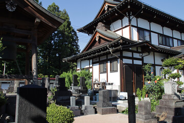 Fototapeta premium buddhist (?) temple and cmetery (?) in yamagata in japan